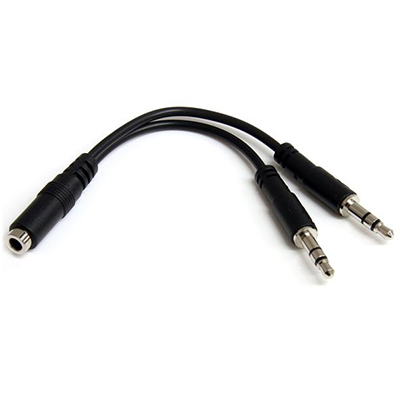 CABLE EXTENSION DE AUDIO 2 MACHOS 1 HEMBRA