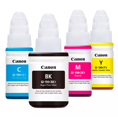 TINTA CANON GI 190 NEGRA Y COLOR ORIGINAL X UND