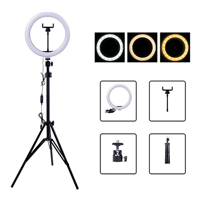 ARO DE LUZ 33 CMS LED BLANCO + TRIPODE 2.1MTS    