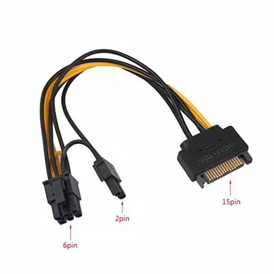 CABLE SATA DE CORRIENTE 8PIN (6+2PIN) A SATA