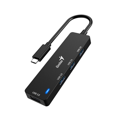 HUB TIPO C A USB 4 PUERTOS GENIUS UH-400  NEGRO