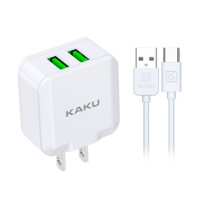 CARGADOR DOBLE PUERTO USB A TIPO C KSC-415