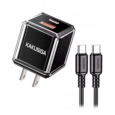 CARGADOR DUAL TIPO C A TIPO C PD20W KAKUSIGA KSC-1609
