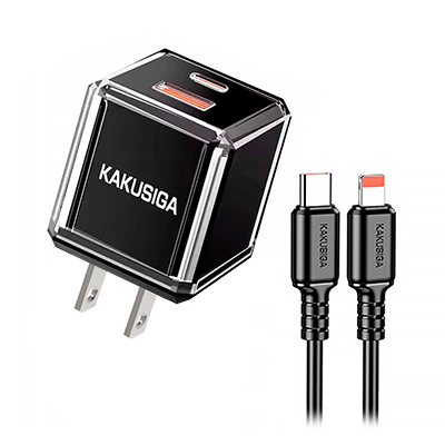 CARGADOR DUAL TIPO C A LIGHTNING PD20W KAKUSIGA KSC-1609 - KSC-921 - KSC-769